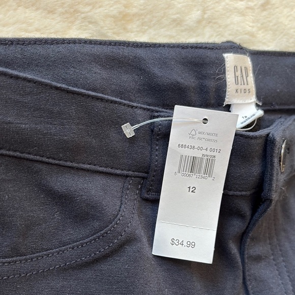 GAP kids navy blue Slim Fit Pants with adjustable waist size youth 12 - new - Picture 4 of 9